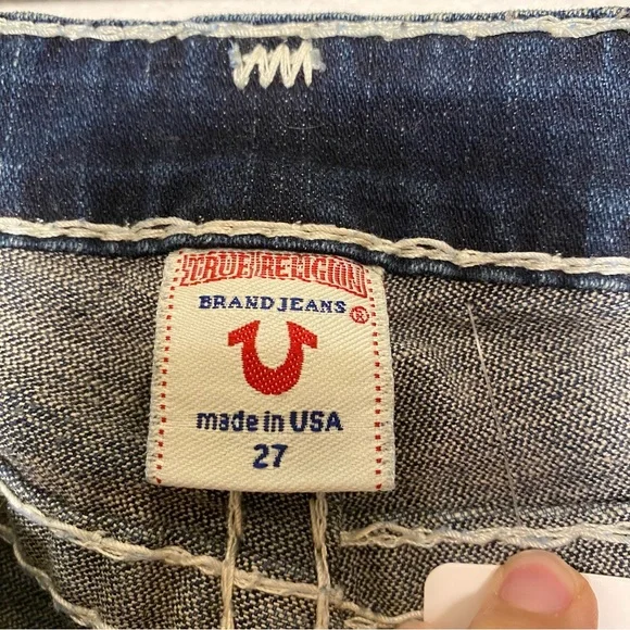 EUC True Religion Vintage Rollingwood Billy Super T White Big Stitch Size 27 - Picture 13 of 14